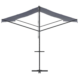 vidaXL Free Standing Awning Blue and White 600x300 cm Fabric and Steel