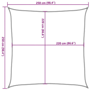 vidaXL Sun Shade Sail Light Grey 2.5x2.5 m 100% Polyester Oxford