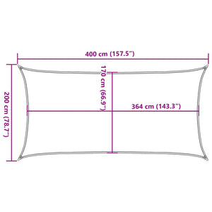 vidaXL Sun Shade Sail Light Grey 4x2 m 100% Polyester Oxford