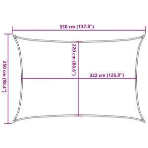 vidaXL Sun Shade Sail Light Grey 3.5x2.5 m 100% Polyester Oxford