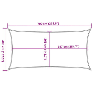 vidaXL Sun Shade Sail Light Grey 7x4 m 100% Polyester Oxford