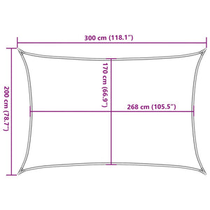 vidaXL Sun Shade Sail Sand 3x2 m 100% Polyester Oxford