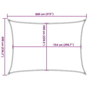 vidaXL Sun Shade Sail Sand 8x6 m 100% Polyester Oxford