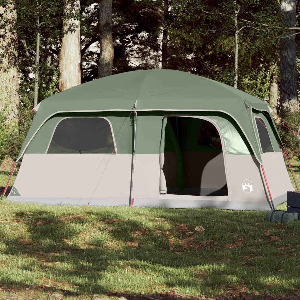 vidaXL Family Tent Cabin 10-Person Green Waterproof