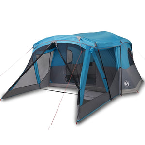 vidaXL Camping Tent with Porch 4-Person Blue Waterproof