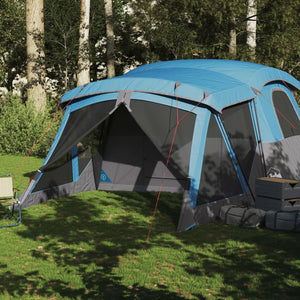 vidaXL Camping Tent with Porch 4-Person Blue Waterproof