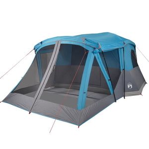 vidaXL Camping Tent with Porch 4-Person Blue Waterproof