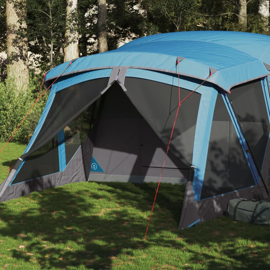 vidaXL Camping Tent with Porch 4-Person Blue Waterproof