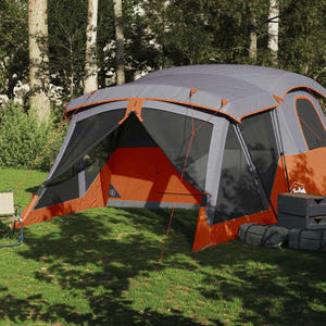 vidaXL Camping Tent with Porch 4-Person Orange Waterproof