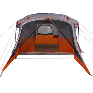 vidaXL Camping Tent with Porch 4-Person Orange Waterproof