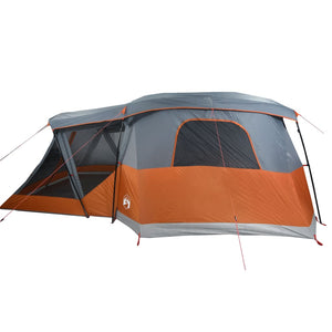 vidaXL Camping Tent with Porch 4-Person Orange Waterproof