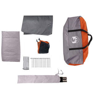 vidaXL Camping Tent with Porch 4-Person Orange Waterproof