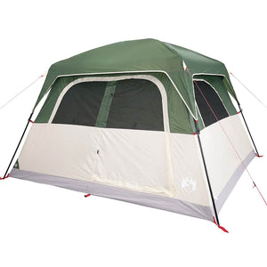 vidaXL Family Tent Cabin 6-Person Green Waterproof