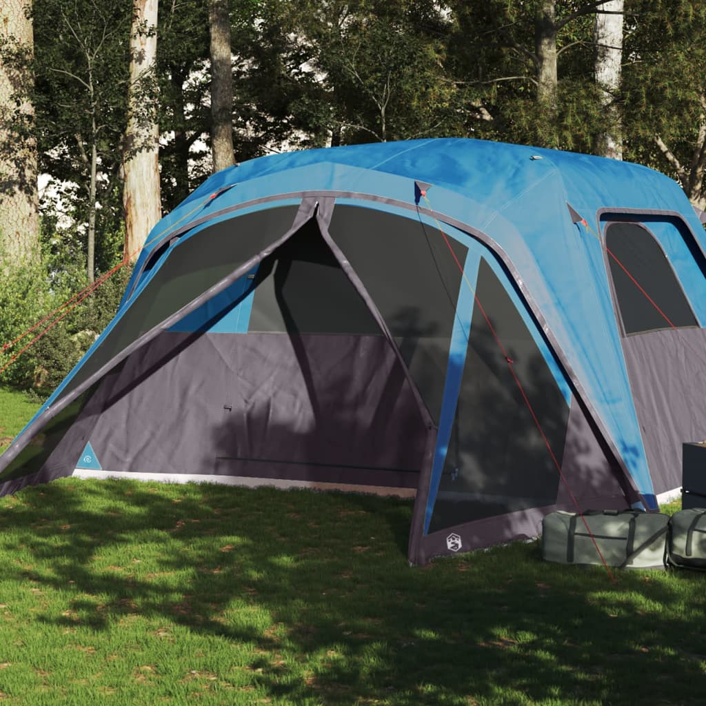 vidaXL Family Tent with Porch 6-Person Blue Waterproof