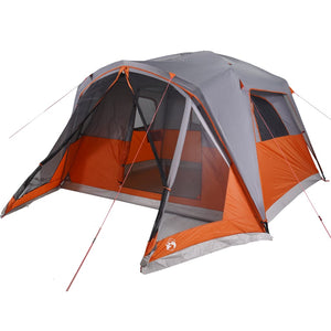 vidaXL Family Tent with Porch 6-Person Grey and Orange Waterproof