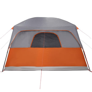 vidaXL Family Tent with Porch 6-Person Grey and Orange Waterproof