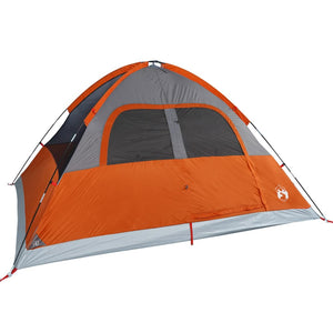 vidaXL Family Tent Dome 6-Person Orange Waterproof