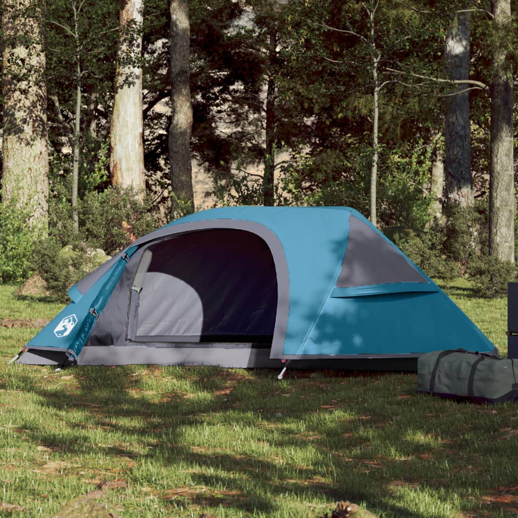 vidaXL Camping Tent Dome 1-Person Blue Waterproof