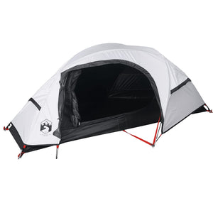 vidaXL Camping Tent Dome 1-Person White Blackout Fabric Waterproof