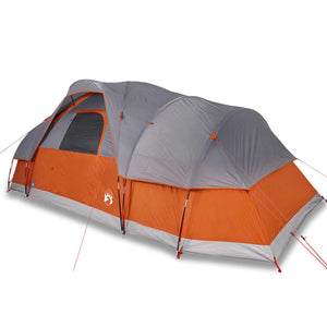 vidaXL Family Tent Dome 11-Person Grey and Orange Waterproof