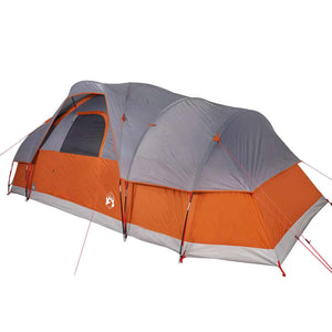 vidaXL Family Tent Dome 11-Person Grey and Orange Waterproof