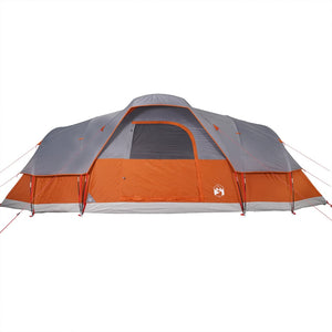 vidaXL Family Tent Dome 11-Person Grey and Orange Waterproof