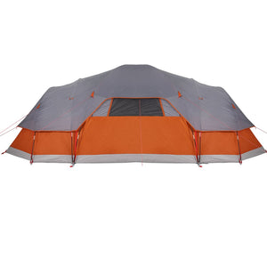 vidaXL Family Tent Dome 11-Person Grey and Orange Waterproof