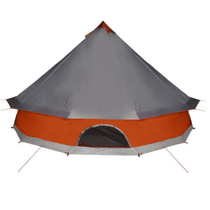 vidaXL Family Tent Tipi 12-Person Grey and Orange Waterproof