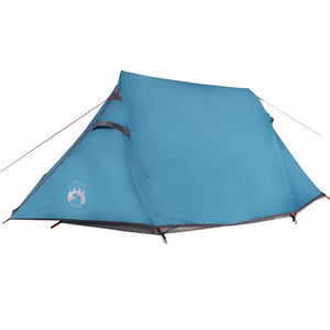 vidaXL Camping Tent Tunnel 3-Person Blue Waterproof