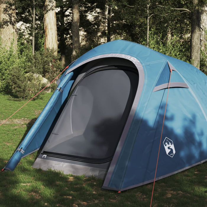 vidaXL Camping Tent Tunnel 3-Person Blue Waterproof