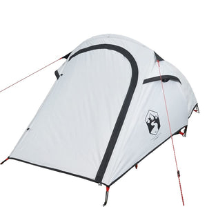 vidaXL Camping Tent Tunnel 2-Person White Blackout Fabric Waterproof