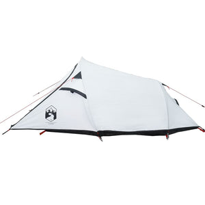 vidaXL Camping Tent Tunnel 2-Person White Blackout Fabric Waterproof