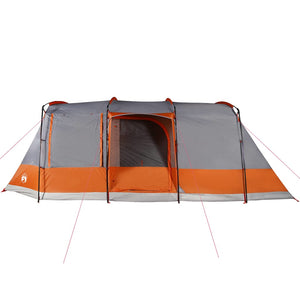 vidaXL Camping Tent Tunnel 4-Person Grey and Orange Waterproof