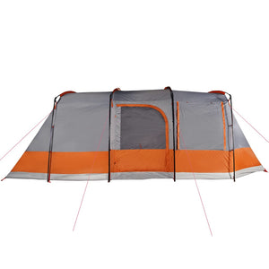 vidaXL Camping Tent Tunnel 4-Person Grey and Orange Waterproof