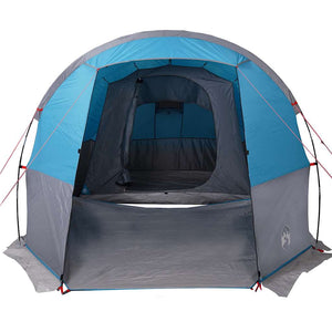 vidaXL Camping Tent Tunnel 4-Person Blue Waterproof