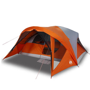 vidaXL Family Tent Cabin 6-Person Grey and Orange Waterproof