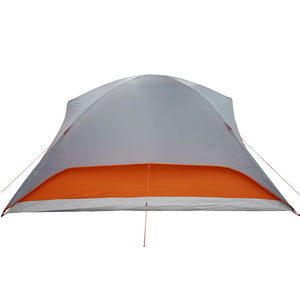 vidaXL Family Tent Cabin 6-Person Grey and Orange Waterproof