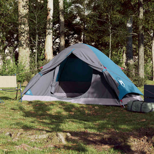 vidaXL Camping Tent Dome 2-Person Blue Waterproof