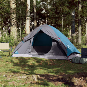 vidaXL Camping Tent Dome 4-Person Blue Waterproof