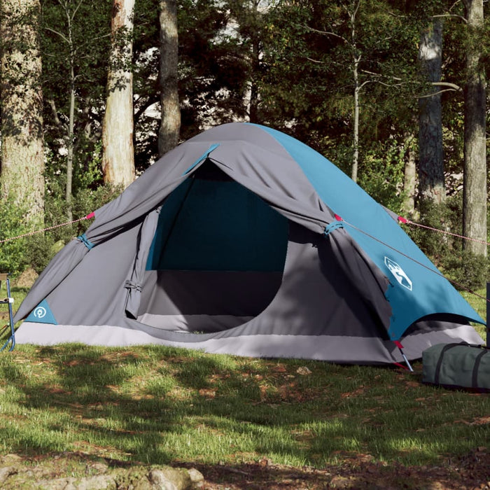 vidaXL Camping Tent Dome 4-Person Blue Waterproof