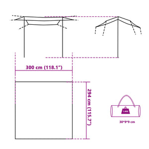 vidaXL Camping Tarp Grey and Orange 300x294 cm Waterproof