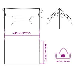 vidaXL Camping Tarp Green 400x294 cm Waterproof