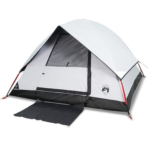 vidaXL Camping Tent Dome 2-Person White Blackout Fabric Waterproof