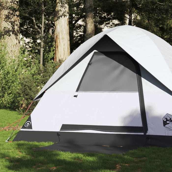 vidaXL Camping Tent Dome 2-Person White Blackout Fabric Waterproof