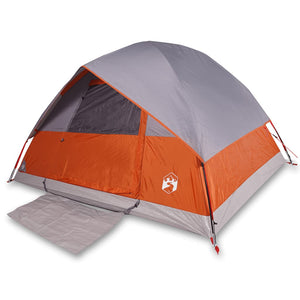 vidaXL Camping Tent Dome 3-Person Orange Waterproof