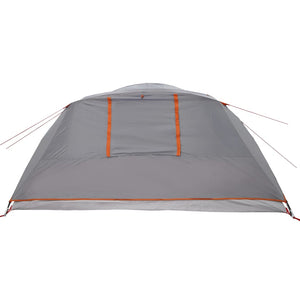 vidaXL Camping Tent Cabin 4-Person Grey and Orange Waterproof