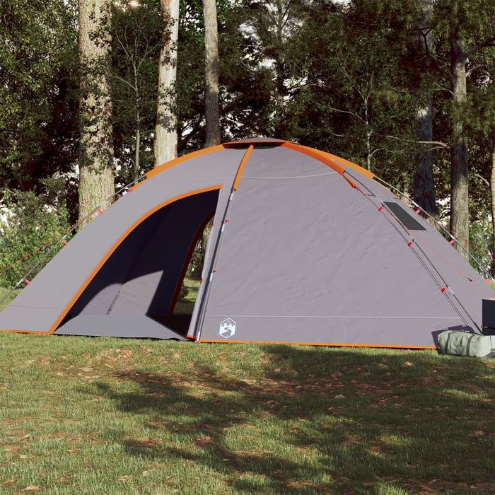 vidaXL Camping Tent 8-Person Orange Waterproof