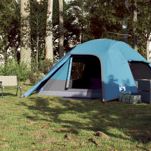 vidaXL Camping Tent Dome 4-Person Blue Waterproof