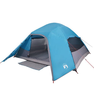 vidaXL Camping Tent Dome 4-Person Blue Waterproof