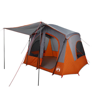 vidaXL Camping Tent Cabin 5-Person Grey and Orange Waterproof